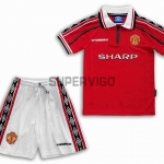 Manchester United Vintage Kid's Soccer Jersey Kit 1998