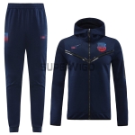 Chaqueta Barcelona 2022/2023 Con Capucha Azul Marino