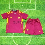 Camiseta AS Roma Primera Equipación 2025/2026 Rojo Oscuro Niño Kit