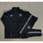 Sudadera De Entrenamiento Manchester City 2025/2026 Niño Kit Negro con Estampado en Manga