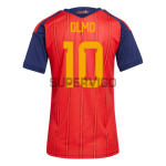 Camiseta Olmo 10 España Primera Equipación 2026 Rojo/Azul Mujer