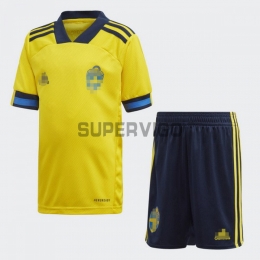 Camiseta Suecia 1ª Equipación 2020 Eurocopa Niño kit