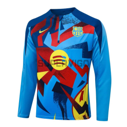 Sudadera De Entrenamiento Barcelona 2025/2026 Azul/Amarillo/Rojo con Estampado