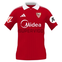 Camiseta Sevilla FC 2025/2026 Segunda Equipación Rojo con Parche La Liga