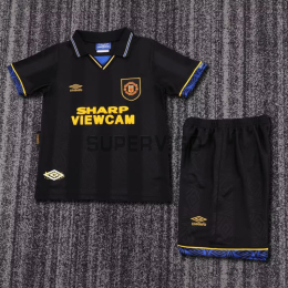 Camiseta Manchester United Primera Equipación Retro 1993/94 Negro Niño Kit
