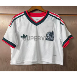 Camiseta Corta México Segunda Equipación Mundial 2026 Blanco Mujer