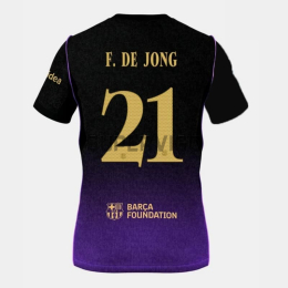 Camiseta F. DE JONG 21 Barcelona Segunda Equipación 2026/2027 Negro/Morado UCL