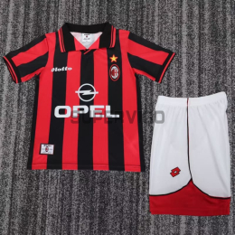 Camiseta AC Milan Primera Equipación Retro 1997/98 Rojo/Negro Niño Kit
