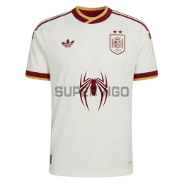 Camiseta España Mundial 2026 x Spiderman Segunda Equipación Blanco 2 Estrellas