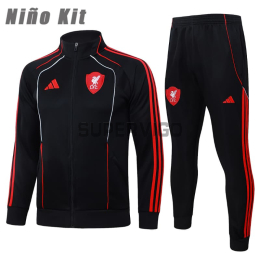 Chandal Liverpool 2025/2026 Niño Negro/Rojo Versión Retro