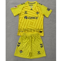 Camiseta de Portero Real Betis 2025/26 Amarillo Niño Kit con Parche La Liga