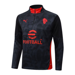 Sudadera De Entrenamiento AC Milan 2025/2026 Negro/Rojo con Estampado