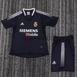 Camiseta Real Madrid Segunda Equipación Retro 2004/05 Negro Niño Kit