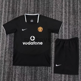 Camiseta Manchester United Segunda Equipación Retro 2003/04 Negro Niño Kit