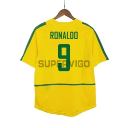 Camiseta RONALDO 9 Brasil Primera Equipación Retro 2002/03