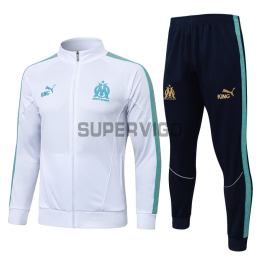 Chandal Olympique Marsella 2025/2026 Blanco con Estampado en Manga