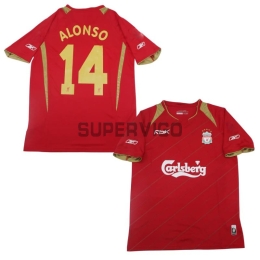 Camiseta ALONSO 14 Liverpool Primera Equipación Retro 2005/06