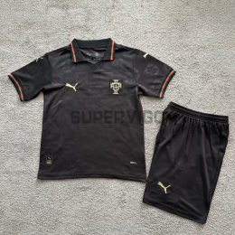 Camiseta Portugal 2026 Negro Niño Kit