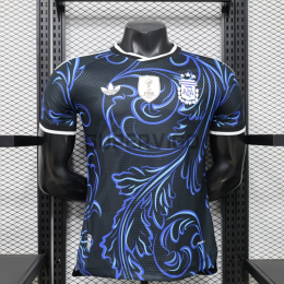 Camiseta Argentina Mundial 2026 Segunda Equipación Negro/Azul con FIFA2022 (EDICIÓN JUGADOR)