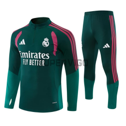 Sudadera De Entrenamiento Real Madrid 2026/2027 Verde Oscuro/Rosa