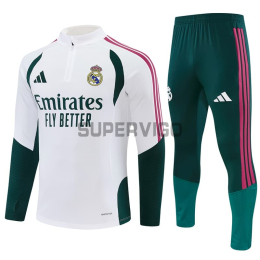 Sudadera De Entrenamiento Real Madrid 2026/2027 Blanco/Verde Oscuro