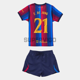 Camiseta F. DE JONG 21 Barcelona Primera Equipación 2026/2027 Rojo/Azul Niño Kit UCL