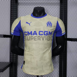 Camiseta Olympique Marsella Cuarta Equipación 2025/2026 Amarillo/Azul (EDICIÓN JUGADOR)