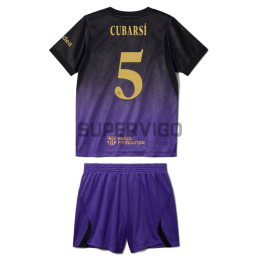Camiseta CUBARSÍ 5 Barcelona Segunda Equipación 2026/2027 Negro/Morado Niño Kit UCL