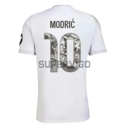 Camiseta MODRIĆ 10 Real Madrid Primera Equipación 2025/2026 Blanco Mujer con Parche HP