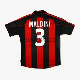 Camiseta MALDINI 3 AC Milan Primera Equipación Retro 2000/01