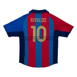 Camiseta RIVALDO 10 Barcelona Primera Equipación Retro 2001/02