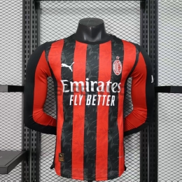 Camiseta AC Milan Primera Equipación 2025/2026 ML Rojo/Negro (EDICIÓN JUGADOR)