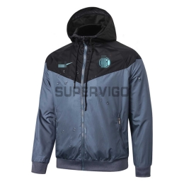Cortavientos Inter de Milan 2022/2023 Con Capucha Gris/Negro