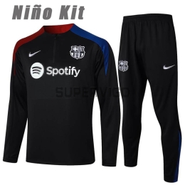 Sudadera De Entrenamiento Barcelona 2024/2025 Niño Kit Negro/Rojo/Azul