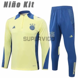 Sudadera de Entrenamiento Ajax de Ámsterdam 2024/2025 Niño Kit Amarillo/Azul