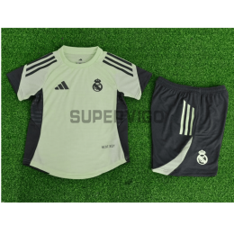 Camiseta de Entrenamiento Real Madrid 2025/2026 Verde/Gris Niño Kit (EDICIÓN JUGADOR)