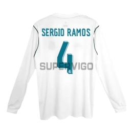 Camiseta SERGIO RAMOS 4 Real Madrid Primera Equipación Retro 2017/18 ML