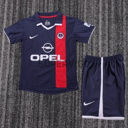 Camiseta PSG Primera Equipación Retro 2001/02 Azul Marino Niño Kit
