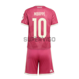 Camiseta MBAPPÉ 10 Real Madrid Tercera Equipación 2026/2027 Rosa Niño Kit con Parche HP