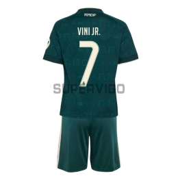 Camiseta VINI JR. 7 Real Madrid Segunda Equipación 2026/2027 Verde Oscuro Niño Kit con Parche HP