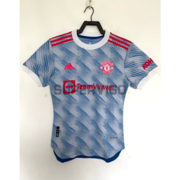 Camiseta Manchester United Segunda Equipación Retro 2021/2022 Azul (EDICIÓN JUGADOR)