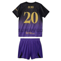 Camiseta OLMO 20 Barcelona Segunda Equipación 2026/2027 Negro/Morado Niño Kit UCL