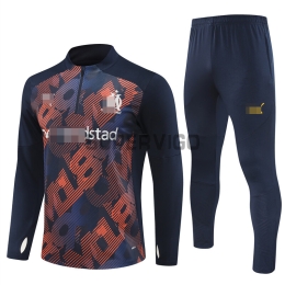 Sudadera de Entrenamiento Olympique Marsella 2024/2025 Kit Azul Marino/Naranja