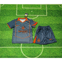 Camiseta Inter de Milan Tercera Equipación 2025/2026 Gris/Naranja Niño Kit