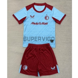Camiseta Feyenoord Tercera Equipación 2025/2026 Azul Cielo/Rojo Niño Kit