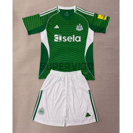 Camiseta Newcastle United Segunda Equipación 2025/2026 Verde Niño Kit