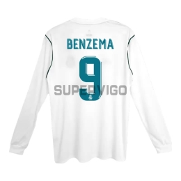 Camiseta BENZEMA 9 Real Madrid Primera Equipación Retro 2017/18 ML