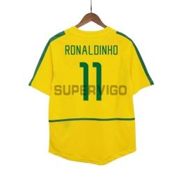 Camiseta RONALDINHO 11 Brasil Primera Equipación Retro 2002/03