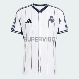 Camiseta Real Madrid 2025/2026 Baseball Shirt Blanco/Azul Marino