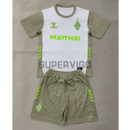 Camiseta Werder Bremen Segunda Equipación 2025/2026 Blanco/Gris Niño Kit